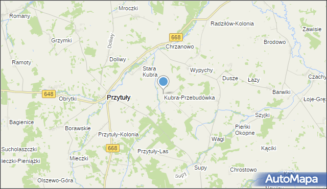 mapa Kubra-Przebudówka, Kubra-Przebudówka na mapie Targeo