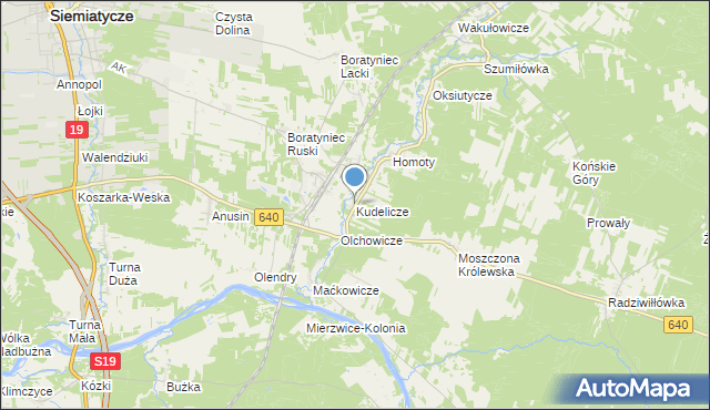 mapa Kudelicze, Kudelicze na mapie Targeo