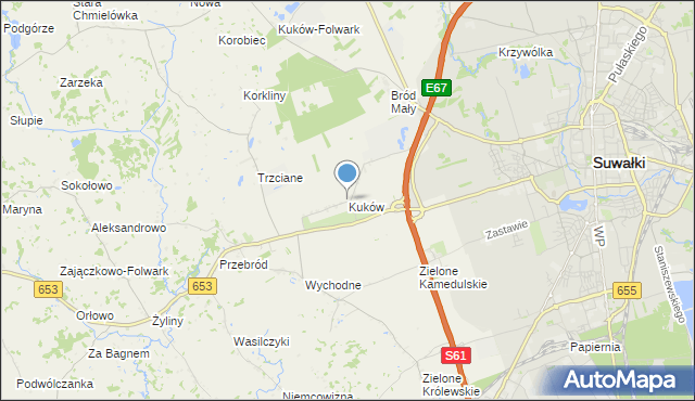 mapa Kuków, Kuków gmina Suwałki na mapie Targeo