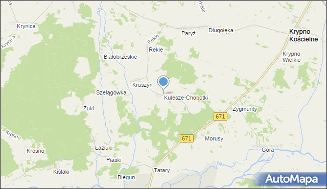 mapa Kulesze-Chobotki, Kulesze-Chobotki na mapie Targeo