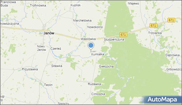 mapa Kumiałka, Kumiałka na mapie Targeo