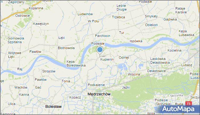 mapa Kupienin, Kupienin na mapie Targeo