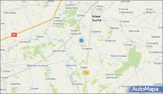 mapa Kurabka, Kurabka na mapie Targeo