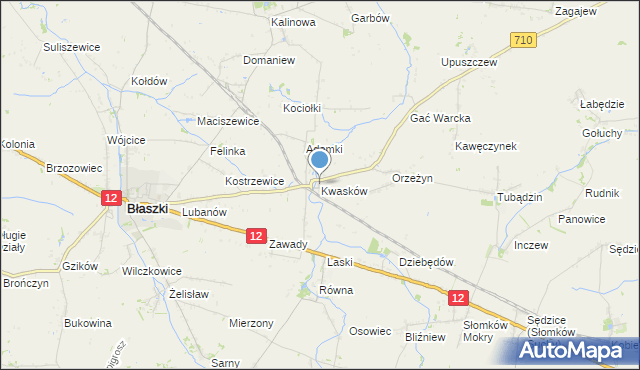 mapa Kwasków, Kwasków na mapie Targeo