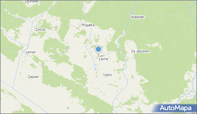 mapa Łacha, Łacha gmina Turośl na mapie Targeo