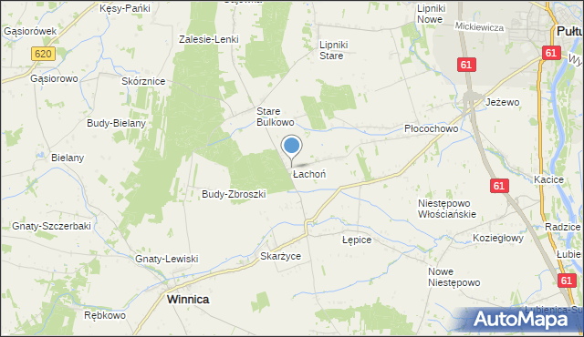 mapa Łachoń, Łachoń na mapie Targeo