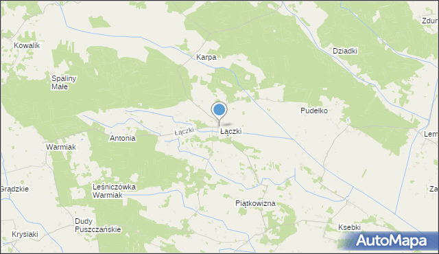 mapa Łączki, Łączki gmina Łyse na mapie Targeo