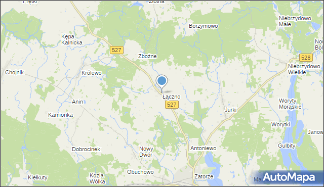 mapa Łączno, Łączno gmina Morąg na mapie Targeo