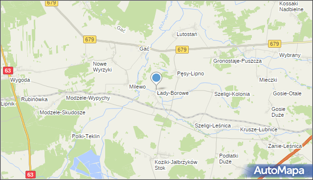 mapa Łady-Borowe, Łady-Borowe na mapie Targeo