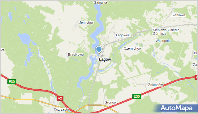 mapa Łagów, Łagów powiat świebodziński na mapie Targeo