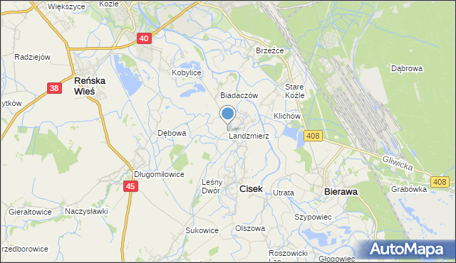 mapa Landzmierz, Landzmierz na mapie Targeo