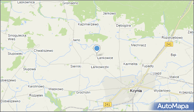 mapa Łankowice, Łankowice na mapie Targeo