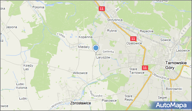 mapa Laryszów, Laryszów na mapie Targeo