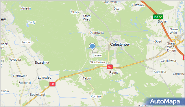 mapa Lasek, Lasek gmina Celestynów na mapie Targeo