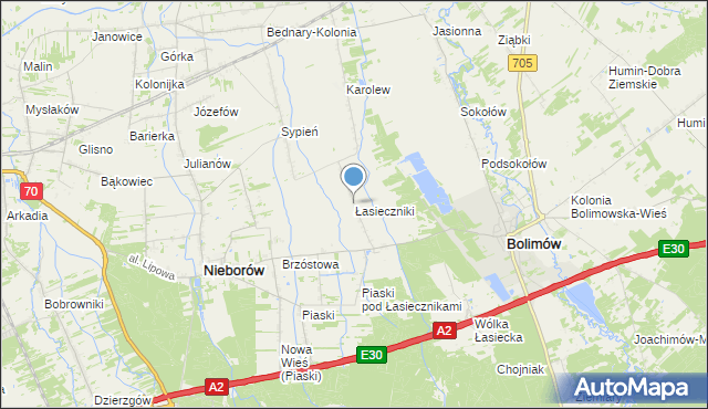 mapa Łasieczniki, Łasieczniki na mapie Targeo