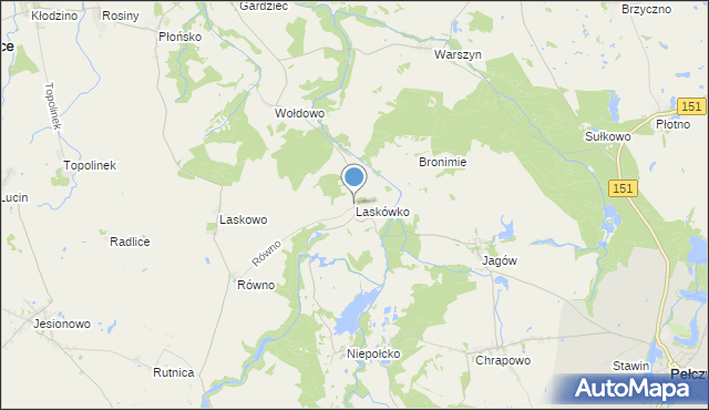 mapa Laskówko, Laskówko na mapie Targeo