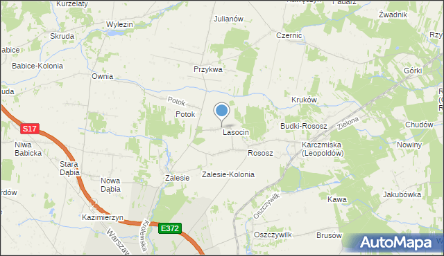 mapa Lasocin, Lasocin gmina Ryki na mapie Targeo
