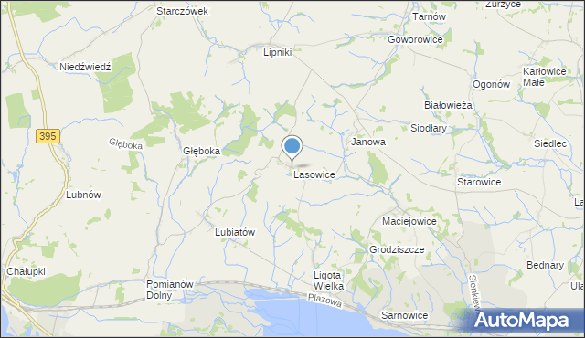 mapa Lasowice, Lasowice gmina Otmuchów na mapie Targeo