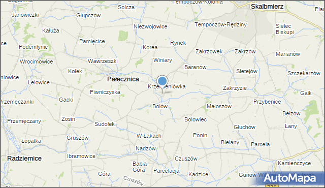 mapa Łaszów, Łaszów na mapie Targeo