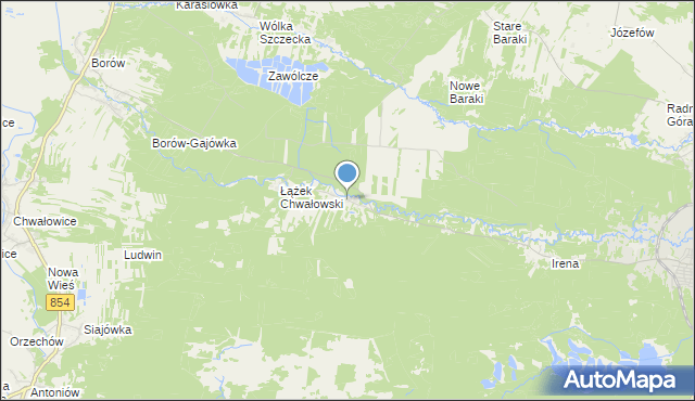 mapa Łążek, Łążek gmina Zaklików na mapie Targeo