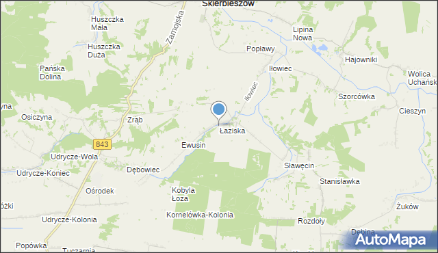 mapa Łaziska, Łaziska gmina Skierbieszów na mapie Targeo