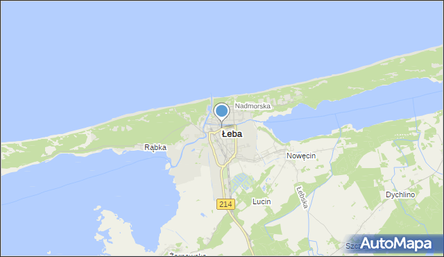 mapa Łeba, Łeba na mapie Targeo