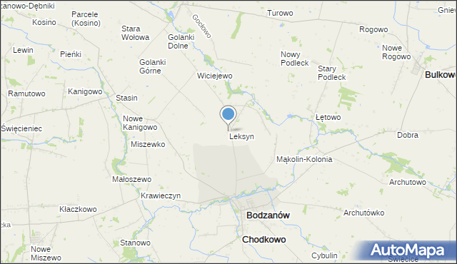 mapa Leksyn, Leksyn na mapie Targeo