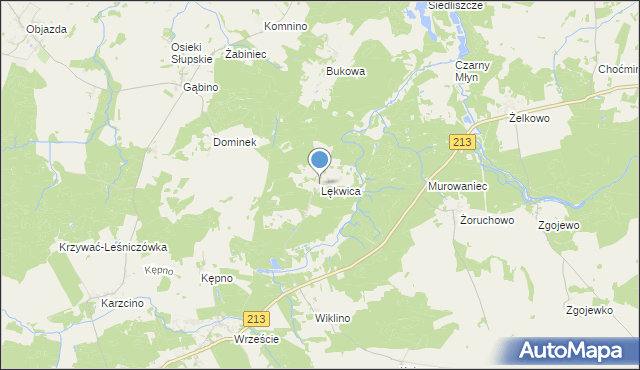 mapa Lękwica, Lękwica na mapie Targeo