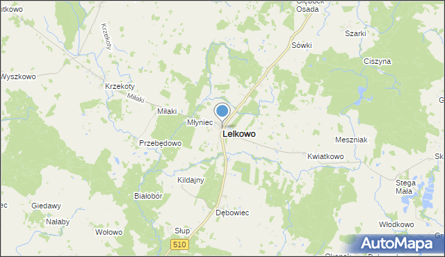 mapa Lelkowo, Lelkowo na mapie Targeo