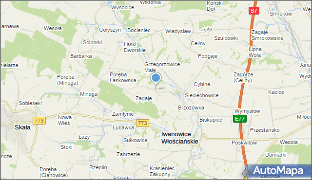 mapa Lesieniec, Lesieniec gmina Iwanowice na mapie Targeo