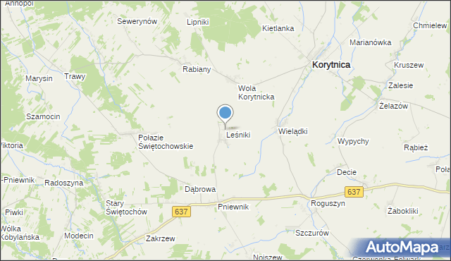 mapa Leśniki, Leśniki gmina Korytnica na mapie Targeo