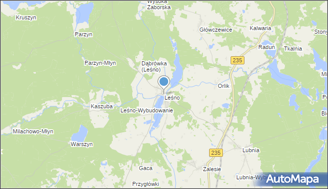 mapa Leśno, Leśno gmina Brusy na mapie Targeo