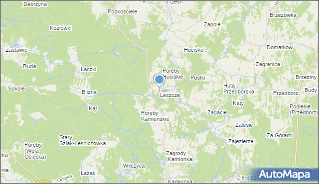 mapa Leszcze, Leszcze gmina Niwiska na mapie Targeo