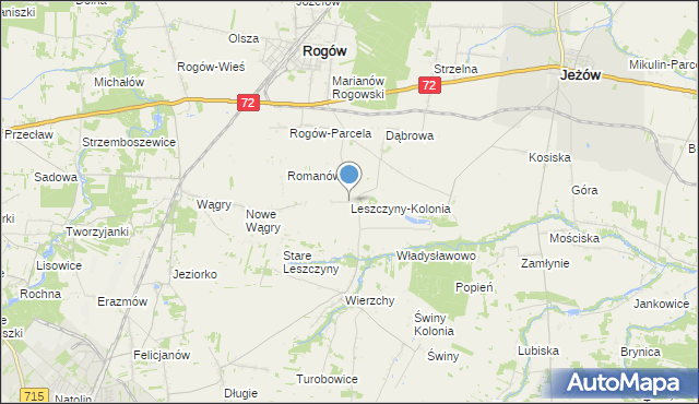 mapa Leszczyny-Kolonia, Leszczyny-Kolonia na mapie Targeo