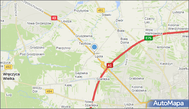 mapa Lgota, Lgota gmina Kłobuck na mapie Targeo
