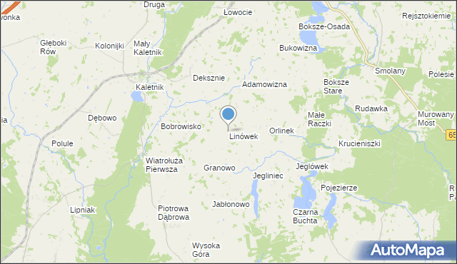 mapa Linówek, Linówek gmina Krasnopol na mapie Targeo