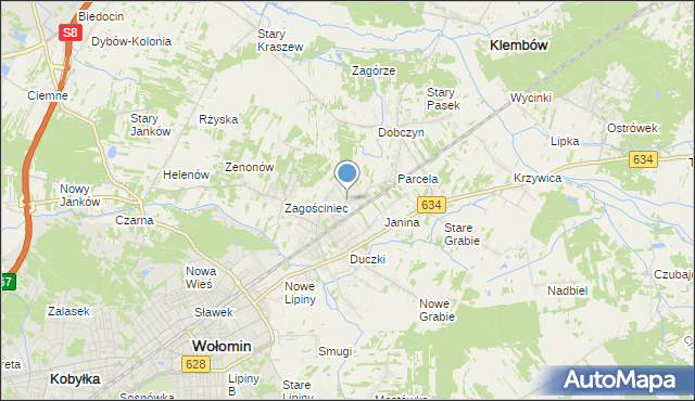 mapa Lipinki, Lipinki gmina Wołomin na mapie Targeo
