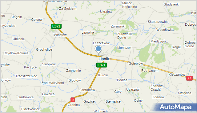 mapa Lipnik, Lipnik powiat opatowski na mapie Targeo