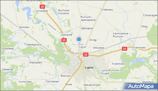 mapa Lipno, Lipno powiat lipnowski na mapie Targeo