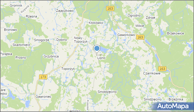 mapa Lipno, Lipno gmina Połczyn-Zdrój na mapie Targeo