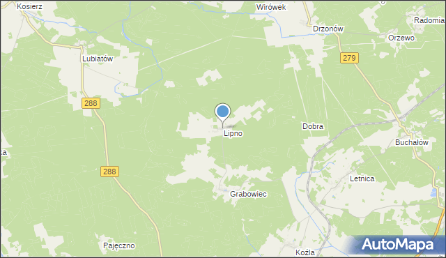 mapa Lipno, Lipno gmina Świdnica na mapie Targeo