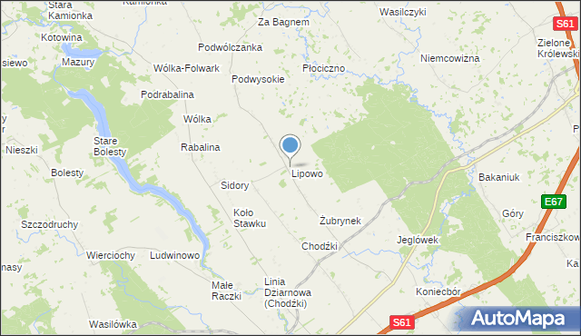 mapa Lipowo, Lipowo gmina Raczki na mapie Targeo