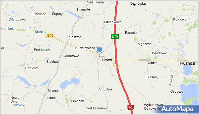 mapa Lisewo, Lisewo powiat chełmiński na mapie Targeo