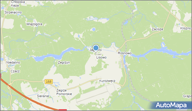 mapa Lisowo, Lisowo gmina Manowo na mapie Targeo