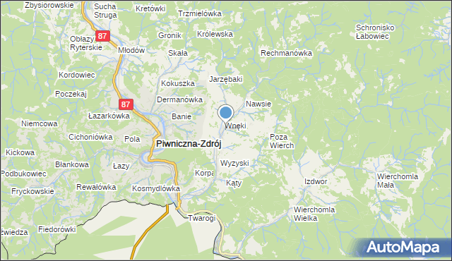 mapa Łomnica-Zdrój, Łomnica-Zdrój na mapie Targeo