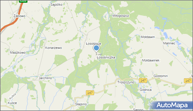 mapa Łosośniczka, Łosośniczka na mapie Targeo