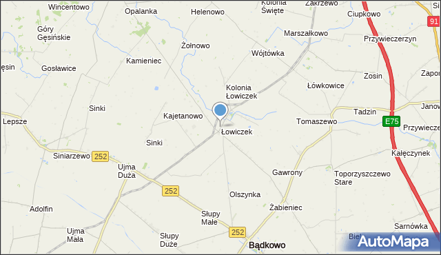 mapa Łowiczek, Łowiczek na mapie Targeo