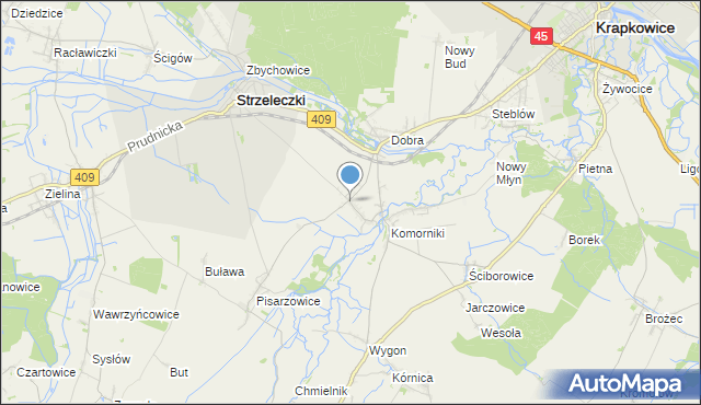 mapa Łowkowice, Łowkowice gmina Strzeleczki na mapie Targeo