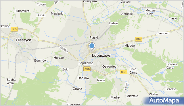 mapa Lubaczów, Lubaczów na mapie Targeo