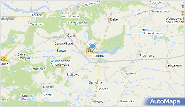 mapa Lubasz, Lubasz powiat czarnkowsko-trzcianecki na mapie Targeo